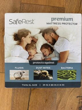 SafeRest Premium White Mattress Protector - Twin XL